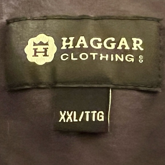 đť…şHAGGAR Clothing Navy Plaid Dress Shirt Sz XXL - Picture 5 of 7